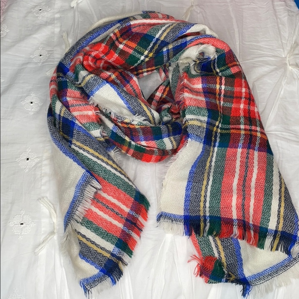 Plaid Colorful Chunky Scarf - Picture 4 of 4